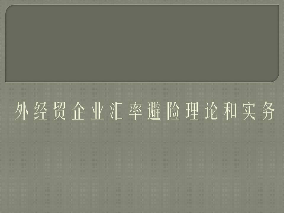 外经贸企业汇率避险理论和实务(免费)